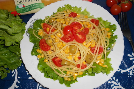 Спагетти borges с помидорами, оливками и кукурузой: шаг 5
