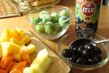 Овощной суп-пюре с брюссельской капустой и маслинами.: шаг 2