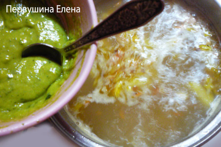 Суп с зелеными клецками: шаг 5
