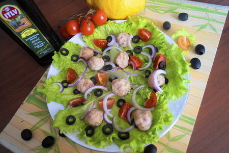 Салат с оливками и куриными фрикадельками: шаг 6