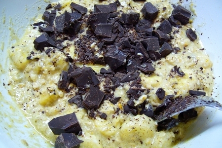 Постный кекс с бананами, шоколадом и кленовым сиропом: шаг 3