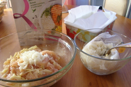 Куриные биточки с рисом басмати,яблоком и живым соусом.: шаг 3
