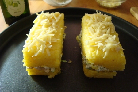 Полента с фаршем и двумя видами сыра.: шаг 11