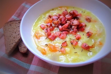 Густой картофельный суп с квашеной капустой и беконом: шаг 4