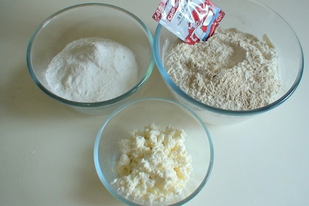 Пшенично-рисовый хлеб на твороге: шаг 1