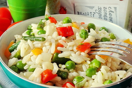 Рис с зеленой спаржей и горошком: шаг 8