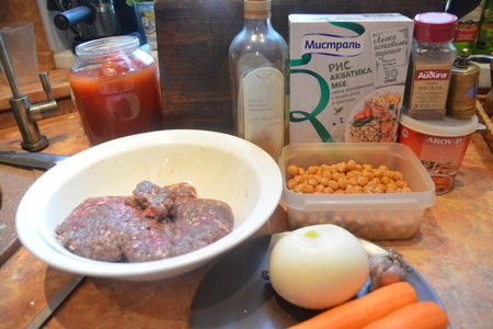 Пряные фрикадельки в остром соусе карри с рисом "акватика микс": шаг 1