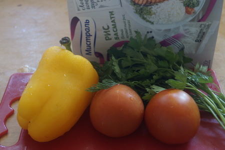 Салат из овощей и риса: шаг 1