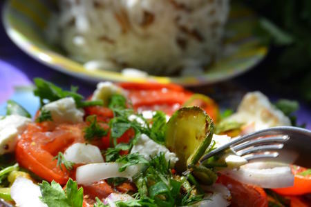 Салат из запеченных овощей с творожным сыром : шаг 6