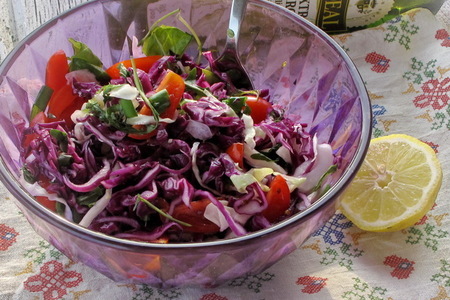 Салат из красной капусты  / kırmızı lahana salatası: шаг 5