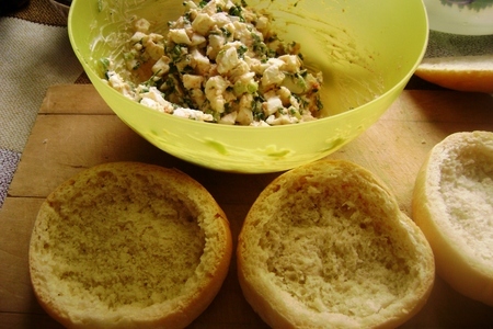 Кукурузные булочки с яичным салатом.: шаг 4