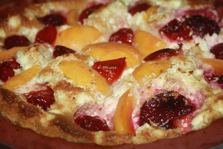 Пирог с летними фруктами и творогом в микроволновой печи за 10 минут: шаг 6