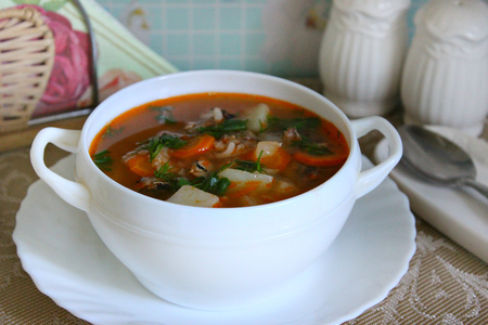 Суп с килькой в томате и рисом: шаг 8