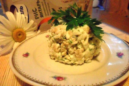 Салат из кальмаров с рисом и яйцом "ностальгический": шаг 4