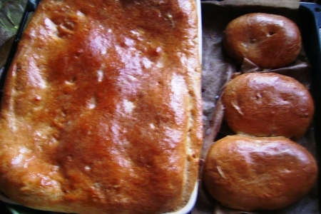 Пирог хлебный с мясной начинкой: шаг 7
