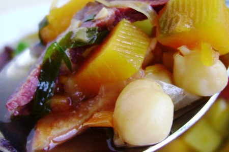 Пряный суп из тыквы с нутом и овощами. воскресный тыквенный обед. фм: шаг 4