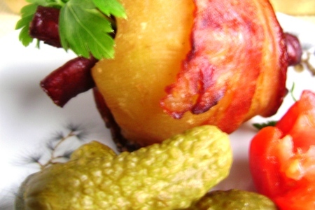 Картофель в беконе с охотничьими колбасками. тест-драйв с «окраиной»: шаг 4