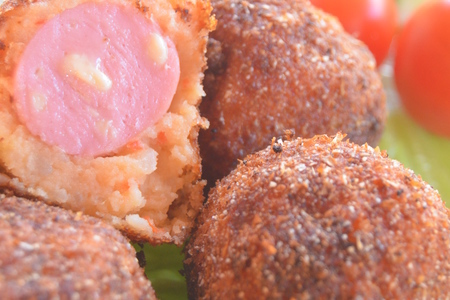 Картофельные крокеты с сосисками "кнэкибол". тест-драйв с окраиной: шаг 4