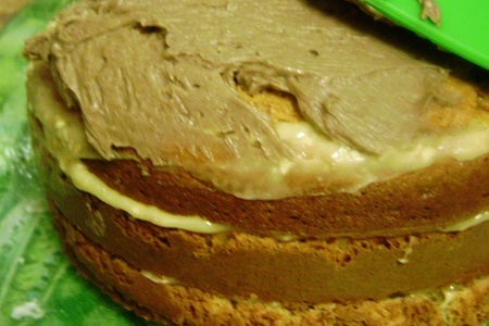 Торт кунжутный с малиновым шоколадным кремом «фрау блонди в шоколаде»: шаг 9