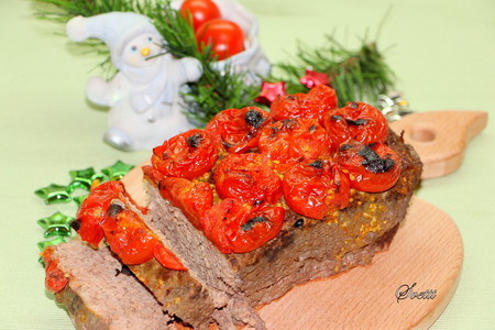 Горчичный мясной хлеб с помидорами черри (новогоднее спасибо, нина barska): шаг 7