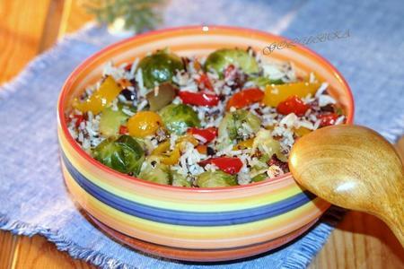 Теплый салат с овощами, рисом и киноа : шаг 8