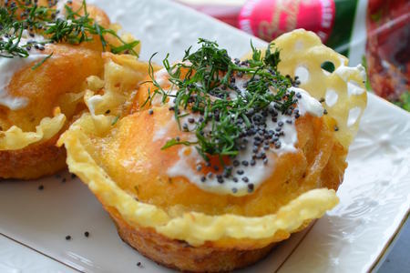 Картофельные корзиночки  с сырным омлетом: шаг 7