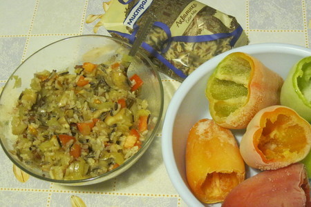Перцы вегетарианские с трёхцветным рисом: шаг 6