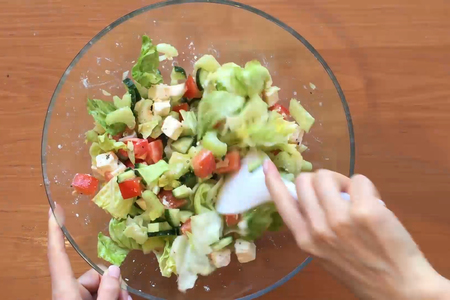 Овощной салат с фетой: шаг 3