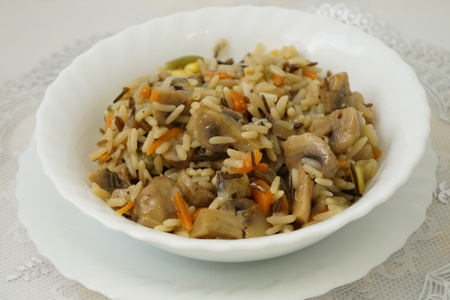 Вкусный рис с грибами и овощами в мультиварке-скороварке: шаг 5