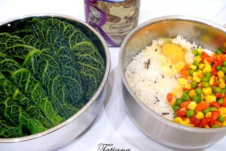 Капустный "шницель" фаршированный рисом с овощами: шаг 3