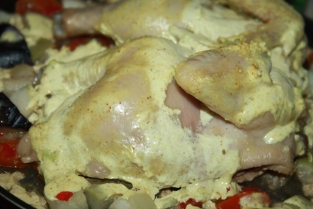 Йогуртовый цыпленок-карри с овощами в свч: шаг 7