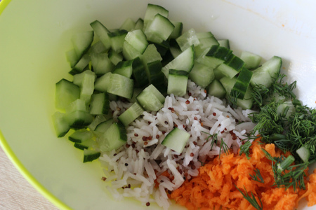 Салат с крабовыми палочками и рисом басмати quinoa mix: шаг 2