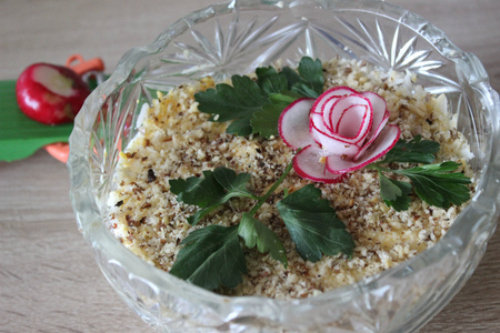 Слоеный салат с курицей, черносливом и рисом басмати quinoa mix: шаг 9