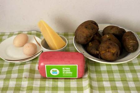 Картофельные крокеты с ветчиной и сыром под соусом дзадзики: шаг 1