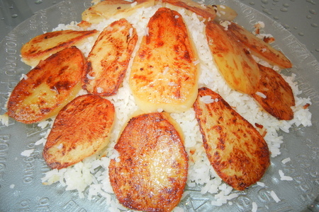 Рис на гарнир и газмах из картофеля: шаг 7