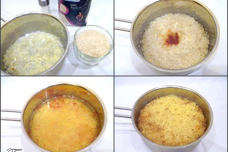 Шафрановый рис с форелью под мятно-гороховым соусом: шаг 2
