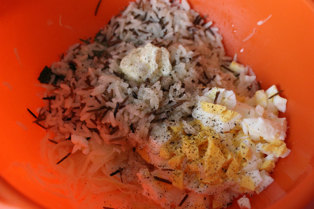 Пирог с капустой, яйцом и рисом "акватика mix": шаг 5