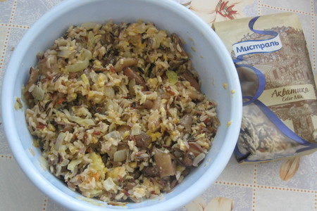 Пирожки-гнёздышки из теста фило с цветным рисом и грибами: шаг 6