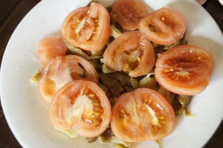 Карпаччо из печного баклажана с помидорами и кремом из брынзы: шаг 3