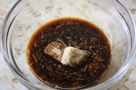 Лосось по- корейски с коричневым рисом: шаг 3