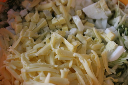 Салат из молодой капусты с сыром: шаг 2