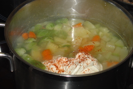 Овощной крем-суп со сливочным сыром.: шаг 3