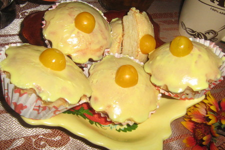 Ванильно-лимонные кексы с лимонной глазурью": шаг 8