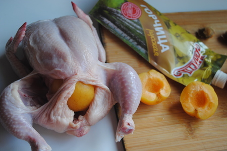 Сочный цыпленок, запеченный с абрикосами, в горчично-медовой глазури: шаг 2