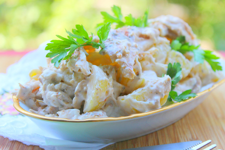 Пряный куриный картофельный салат "примитив": шаг 7