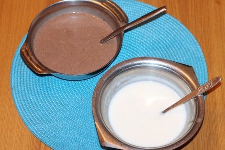 Шоколадно ванильный десерт "день и ночь": шаг 3
