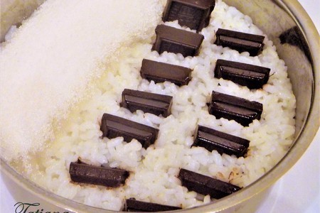 Десерт  из шоколадного риса со сливками и орехами: шаг 3