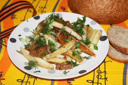 Картофель с салом и луком: шаг 5