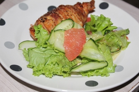 Куриные грудки с хлебной крошкой и зеленью + салат с грейпфрутом: шаг 9