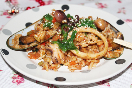 Острый жареный рис с морепродуктами: шаг 15